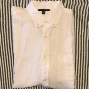 Banana Republic White Long Sleeve Linen